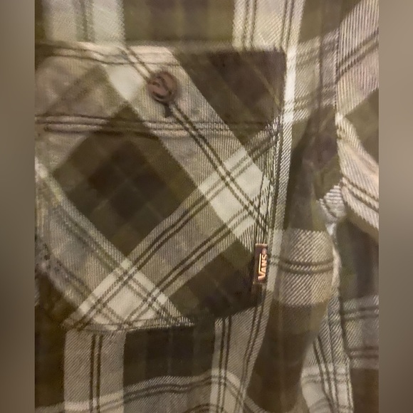 🆓 with purchase✌🏻 Vans blue plaid button up shirt size small - Picture 3 of 6